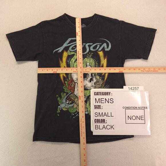 Poison Band Gildan Casual Crew Neck Graphic T Shirt Mens Size Small S Black - Picture 5 of 9